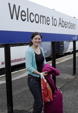 Our intrepid reporter arrives in Aberdeen on her way, over land and sea, to Orcadia